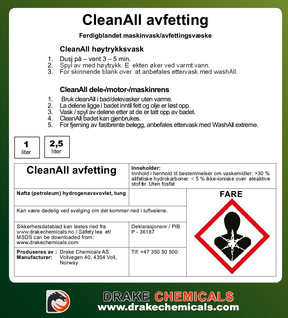CleanAll fareetikett